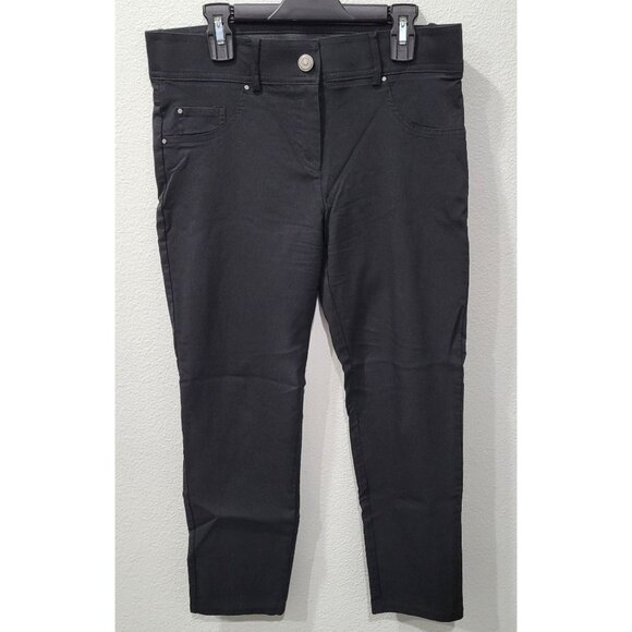 Womens 89th & Madison Black Stretch Capri Pants with Elastic Waist Size 6P - Picture 1 of 10